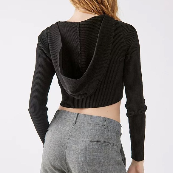 Urban Outfitters Talia Quarter-Zip Ribbed Hooded Sweater - Picture 4 of 5